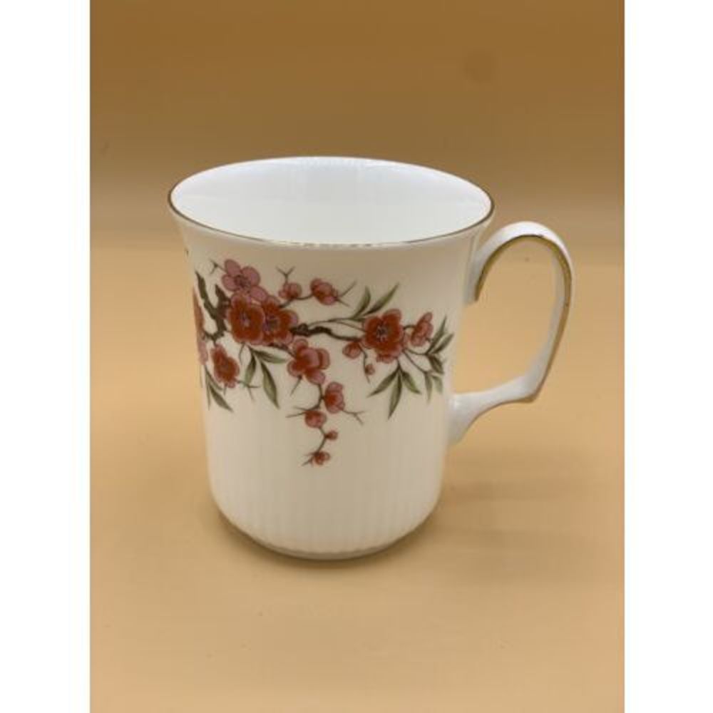 Queen Anne Bone China England Brown Floral Coffee Mug Cup